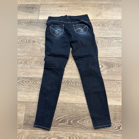 YMI wanna better  shape dark wash jeans EUC SZ 13 back zip skinny high waist - Picture 3 of 7